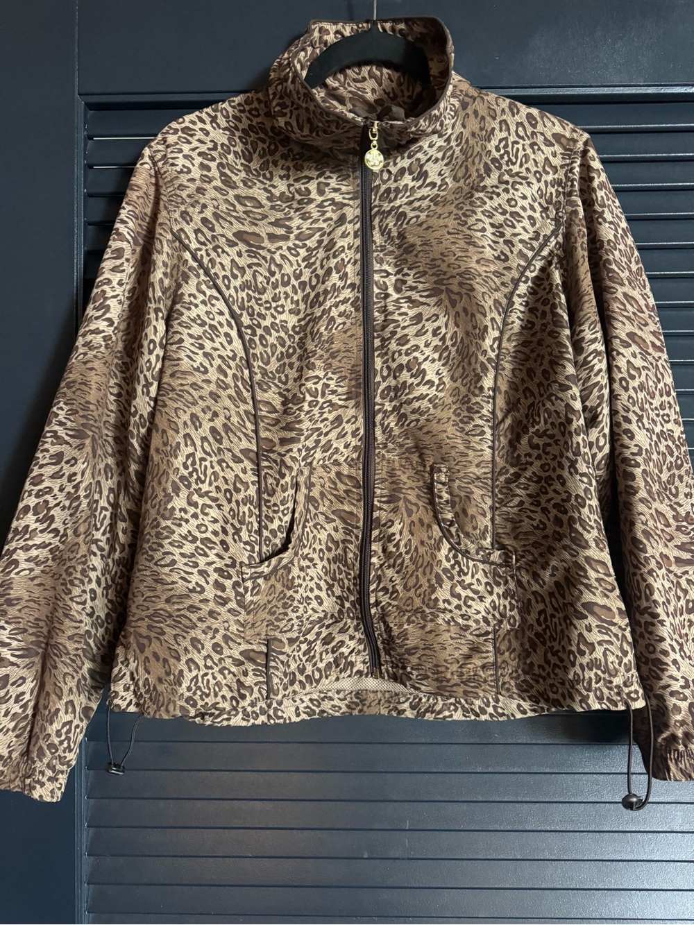 Activology Leopard Print Zip Front Jacket Petite Large